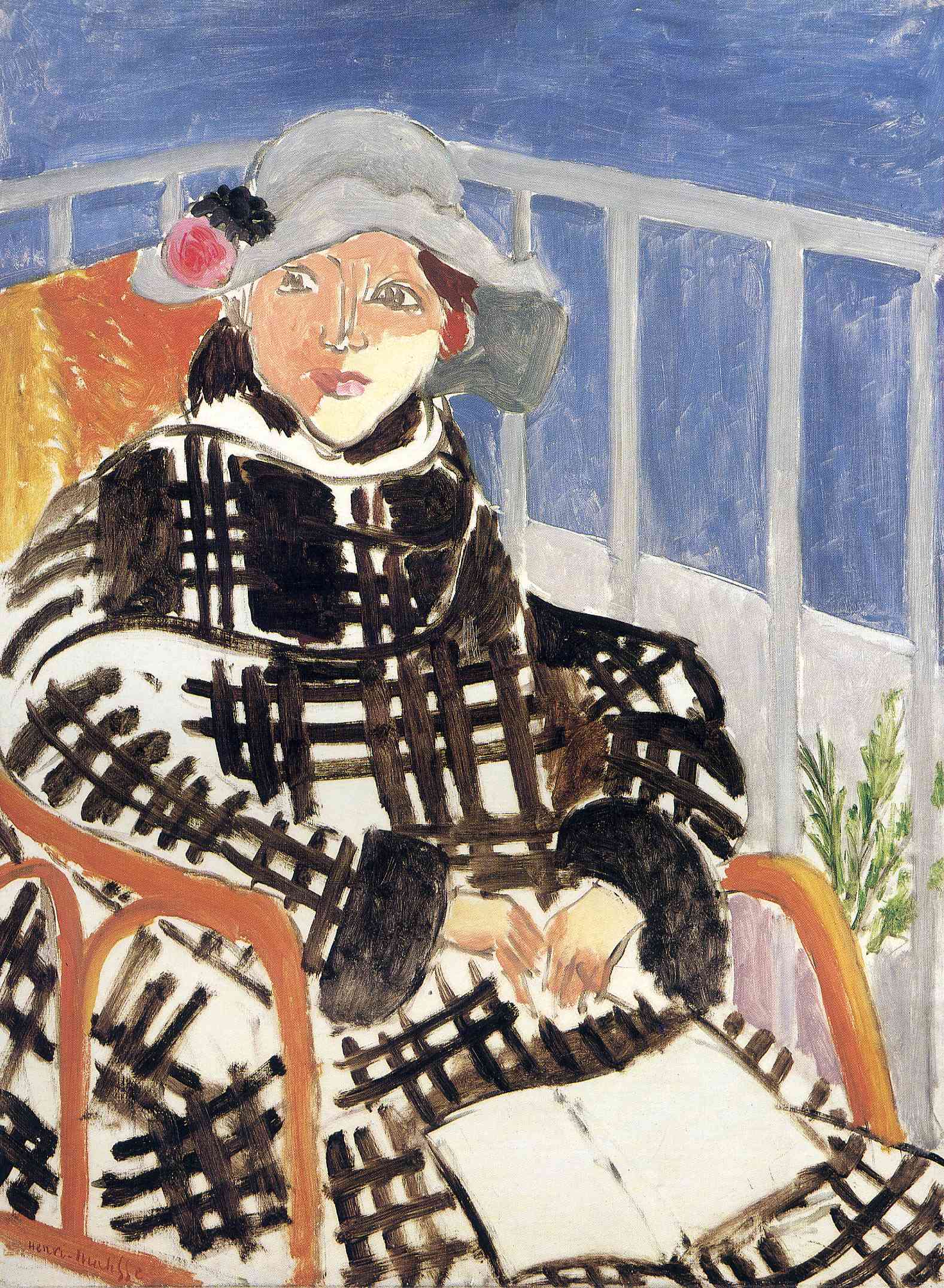 Henri Matisse - Mlle Matisse in a Scotch Plaid Coat 1918